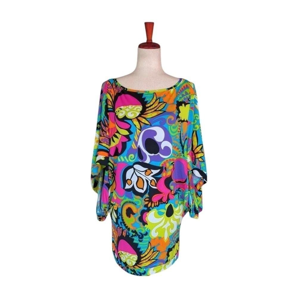 Trina Turk Sevilla Retro‎ Swimsuit Coverup/Tunic Dress Size Small